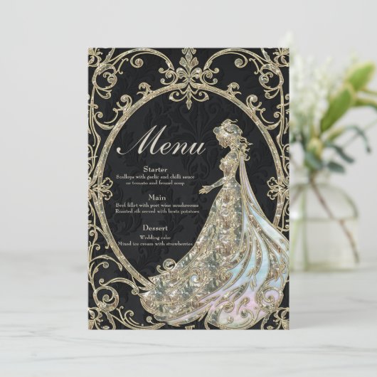 Elegantie in goud en zwart. menu (Staand voorkant)