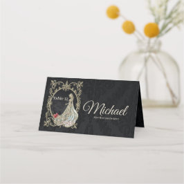 Elegantie in goud en zwart. plaatskaartje