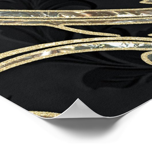 Elegantie in goud en zwart. poster (Hoek)