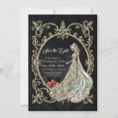 Elegantie in goud en zwart. save the date (Voorkant)