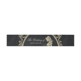 Elegantie in goud en zwart. uitnodigingen wikkel