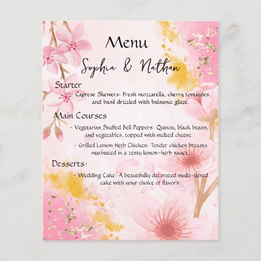 Elegantie in harmonie: roze en gouden bruiloft Men (Voorkant)