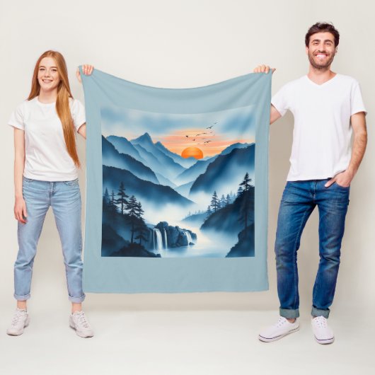 Elegantie in het blauw fleece deken (In situ)