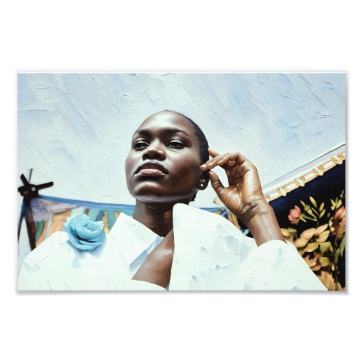 Elegantie in het blauw foto afdruk (Voorkant)