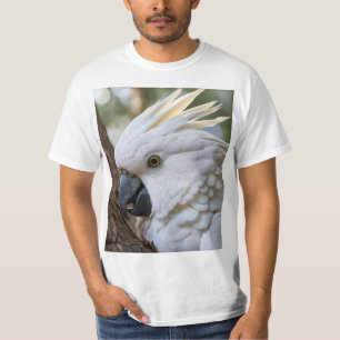 Elegantie in het wit: de majestueuze Aussie Cockat T-shirt