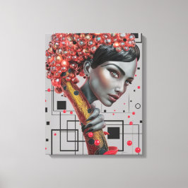 Elegantie in lijnen: 3D-diepte van de zijkant van  Canvas Afdruk