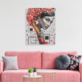 Elegantie in lijnen: 3D-diepte van de zijkant van  Canvas Afdruk