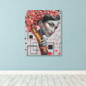 Elegantie in lijnen: 3D-diepte van de zijkant van  Canvas Afdruk (Insitu (Houten vloer))