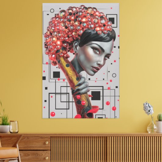 Elegantie in lijnen: 3D-diepte van de zijkant van Canvas Afdruk (Insitu (Woonkamer))