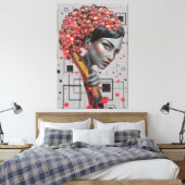 Elegantie in lijnen: 3D-diepte van de zijkant van Canvas Afdruk (Insitu (Slaapkamer))