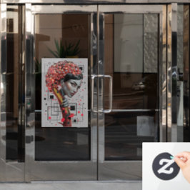 Elegantie in lijnen: 3D-diepte van de zijkant van  Raamsticker