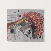 Elegantie in lijnen: 3D-diepte van de zijkant van  Wandkleed (Voorkant (horizontaal))