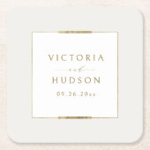 Elegantie in lijst Eenvoudig Modern Klasse Bruilof Kartonnen Onderzetters (Voorkant)