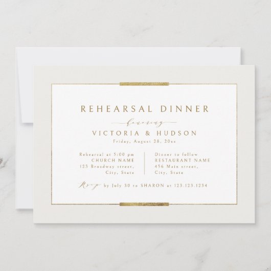 Elegantie in lijst eenvoudig modern repetitiediner kaart (Voorkant)