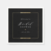 Elegantie in lijst zwart eenvoudig modern bruidsfe servet (Voorkant)