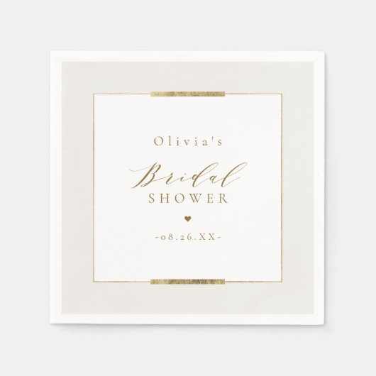 Elegantie in lijstvorm, eenvoudig modern bruidsfee servet (Voorkant)