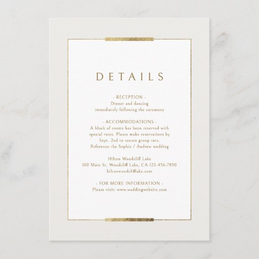 Elegantie in lijstvorm, eenvoudige moderne trouwde informatiekaartje (Voorkant)