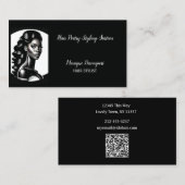 Elegantie in monochrome haarstylist visitekaartje (Voorkant / Achterkant)