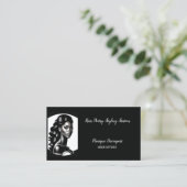Elegantie in monochrome haarstylist visitekaartje (Staand voorkant)