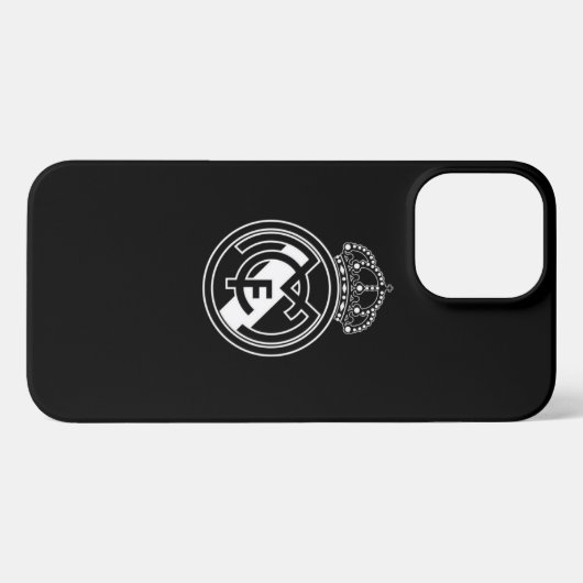 Elegantie in Monochrome: Real Madrid B & W telefoo iPhone Hoesje (Achterkant horizontaal)