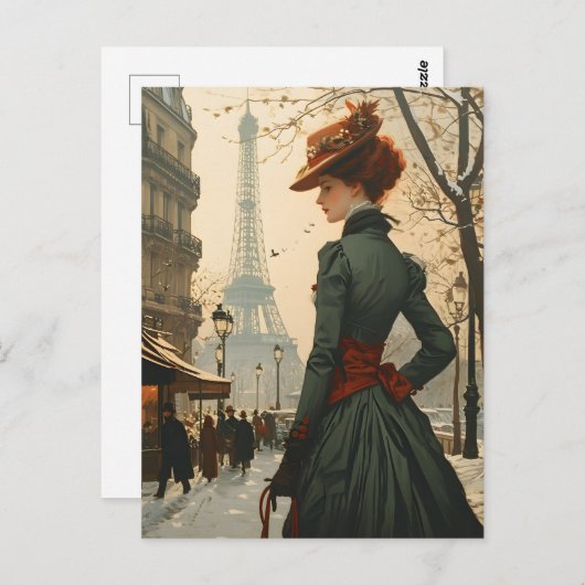 Elegantie in Parijs:  Briefkaart (Voorkant / Achterkant)