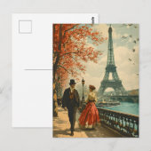 Elegantie in Parijs:  Briefkaart (Voorkant / Achterkant)