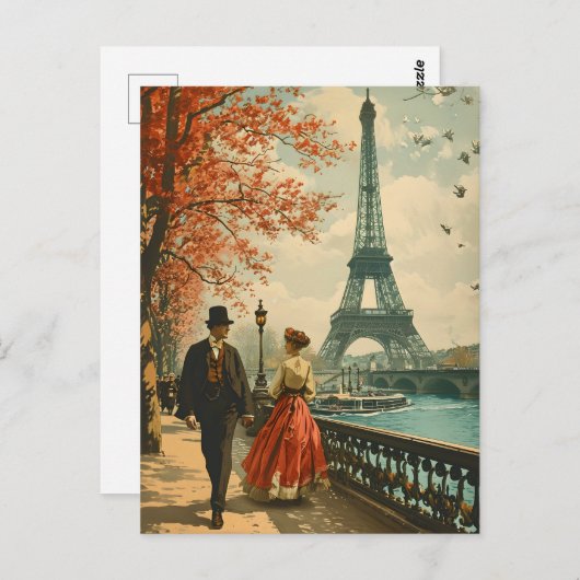 Elegantie in Parijs:  Briefkaart (Voorkant / Achterkant)