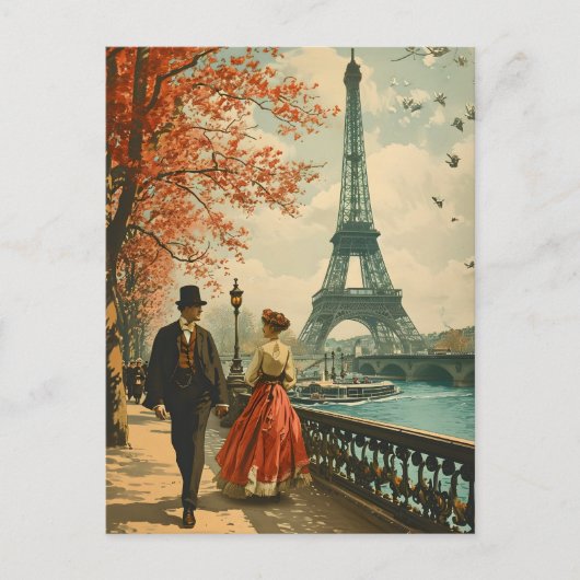 Elegantie in Parijs:  Briefkaart (Voorkant)