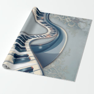 Elegantie in pianotoetsen en bloesems. cadeaupapier