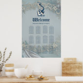 Elegantie in pianotoetsen en bloesems. poster (Keuken)