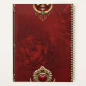 Elegantie in rode glans met een hart. planner (Achterkant)