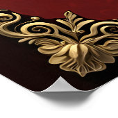 Elegantie in rode glans met een hart. poster (Hoek)