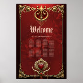 Elegantie in rode glans met een hart. poster (Voorkant)