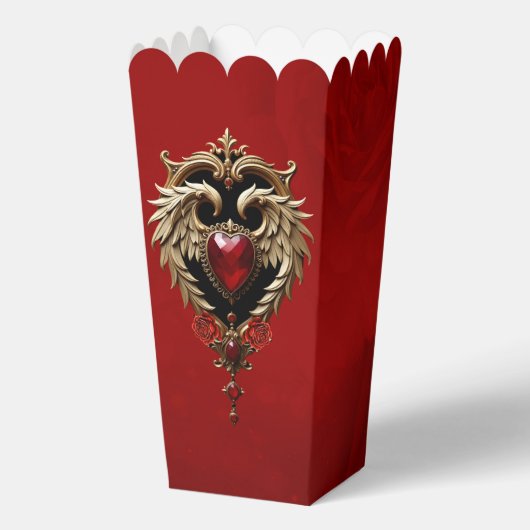 Elegantie in rood en goud bedankdoosjes (Achterkant)