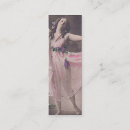  elegantie in roze bloemenjurk Bladwijzer Mini Visitekaartje