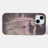 elegantie in roze bloemenjurk Case-Mate iPhone case (Achterkant (horizontaal))