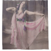  elegantie in roze bloemenjurk douchegordijn (Voorkant)