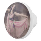  elegantie in roze bloemenjurk keramische knop (Rechts)