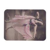 elegantie in roze bloemenjurk magneet (Horizontaal)