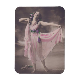  elegantie in roze bloemenjurk magneet