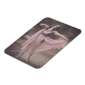 elegantie in roze bloemenjurk magneet (Linkerzijde)