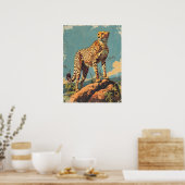 Elegantie in strepen: Cheetah Poster (Keuken)