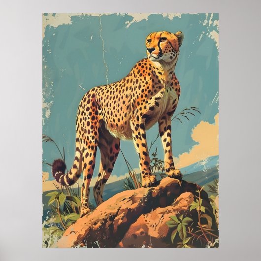 Elegantie in strepen: Cheetah Poster (Voorkant)