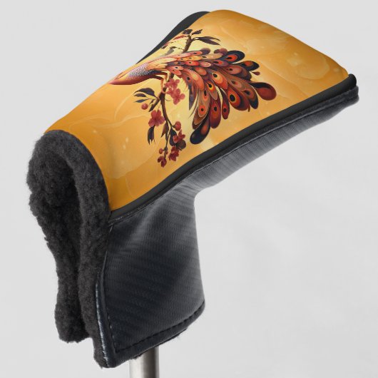 Elegantie in veren golfheadcover (3/4 voorkant)