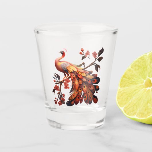 Elegantie in veren shot glas (Voorkant)