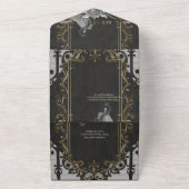 Elegantie in zilver en zwart. all in one uitnodiging (Buitenkant)