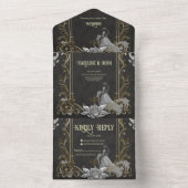 Elegantie in zilver en zwart. all in one uitnodiging (Binnen)