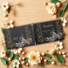 Elegantie in zilver en zwart. gastenboek
