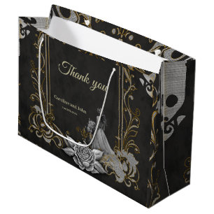 Elegantie in zilver en zwart. groot cadeauzakje