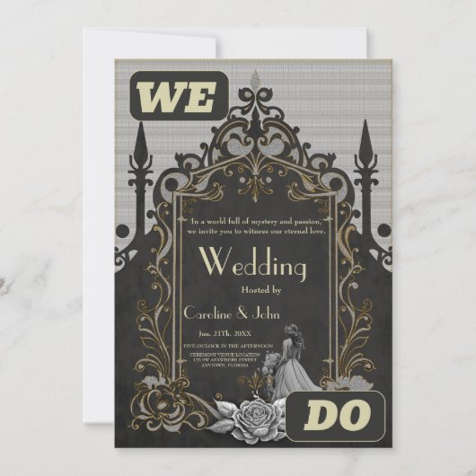 Elegantie in zilver en zwart. kaart (Voorkant)